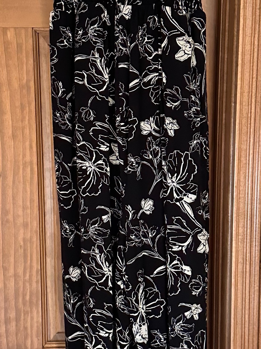 Ingrid & Isabel Black Full Leg Romper with White Floral Print
